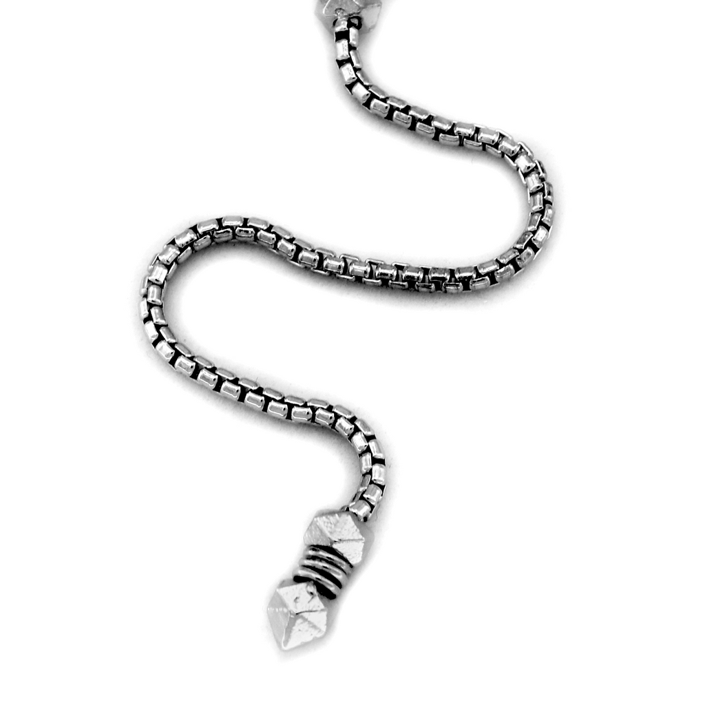 Pyramid Lariat Necklace - Single Drop on August Chain