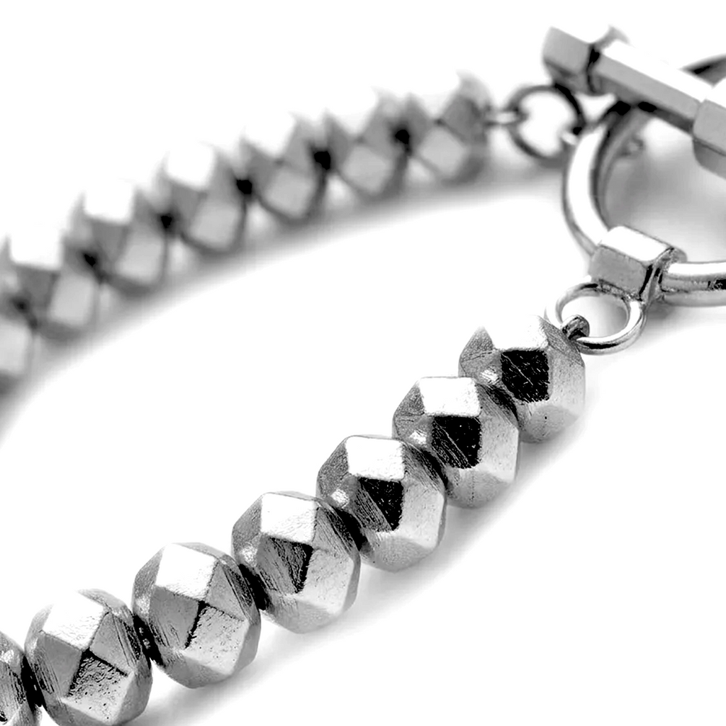 Pyramid Bracelet - 52 Silver Beads on August Chain